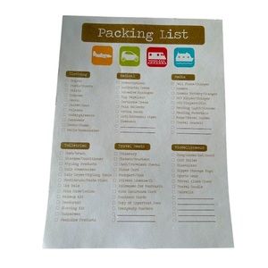 Travel Packing list from Michaels 38 sheets **see description